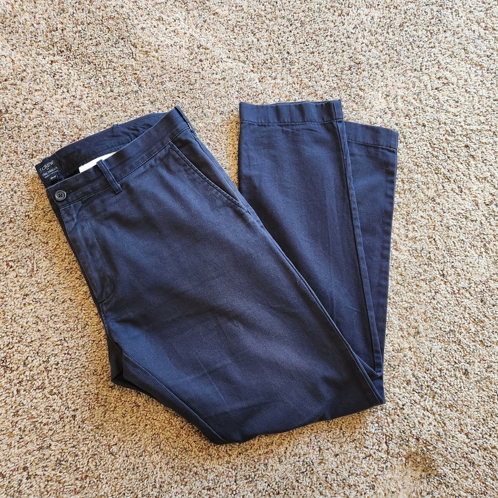 J.Crew Men's "The Driggs" Chino Pants, Navy Blue, Size 34x32